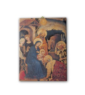Tela pittorica intelaiata dell'Adorazione dei Magi dipinta da Gentile da Fabriano