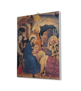 Tela pittorica intelaiata dell'Adorazione dei Magi dipinta da Gentile da Fabriano