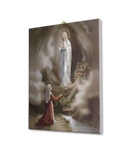 Tela pittorica intelaiata della Madonna di Lourdes