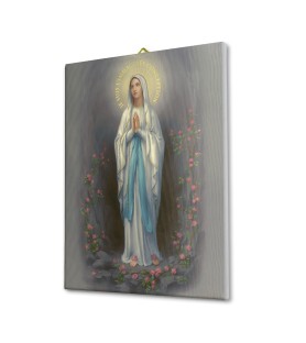 Tela pittorica intelaiata della Madonna di Lourdes