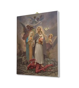 Tela pittorica intelaiata di San Giuseppe protettore della Sacra Famiglia