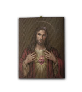 Tela pittorica intelaiata del Sacro Cuore di Gesù