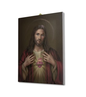 Tela pittorica intelaiata del Sacro Cuore di Gesù