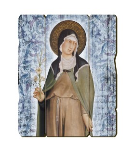 Quadro in legno sagomato stile vintage di Santa Chiara del Cimabue
