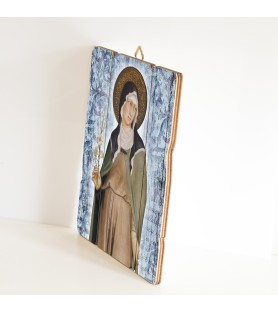 Quadro in legno sagomato stile vintage di Santa Chiara del Cimabue