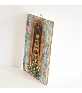 Quadro in legno sagomato stile vintage della Madonna di Loreto