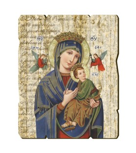 Quadro in legno sagomato stile vintage del Perpetuo Soccorso