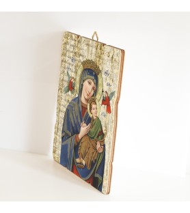 Quadro in legno sagomato stile vintage del Perpetuo Soccorso