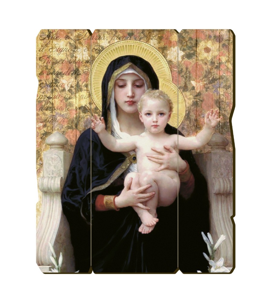 Quadro in legno sagomato stile vintage della Madonna con bambino di William-Adolphe Bouguereau Quadro in legno sagomato stile vintage della Madonna con bambino di William-Adolphe Bouguereau