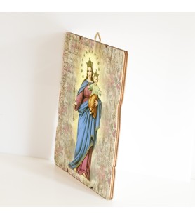 Quadro in legno sagomato stile vintage di Maria Ausiliatrice