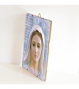 Quadro in legno sagomato stile vintage di Maria Ausiliatrice