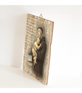 Quadro in legno sagomato stile vintage di Sant'Antonio
