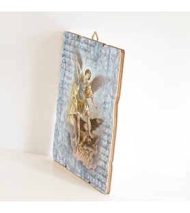 Quadro in legno sagomato stile vintage di San Michele