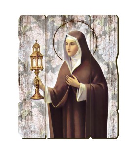 Quadro in legno sagomato stile vintage di Santa Chiara