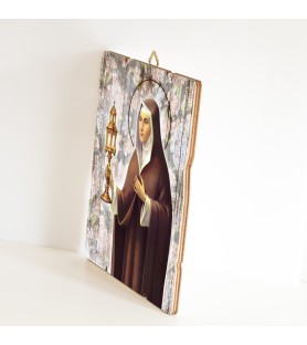 Quadro in legno sagomato stile vintage di Santa Chiara