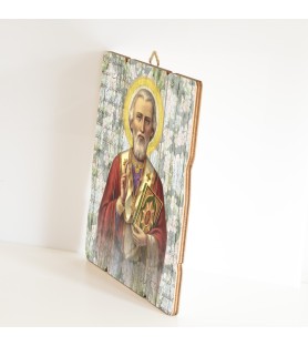 Quadro in legno sagomato stile vintage di San Nicola
