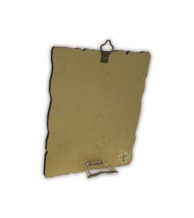 Quadro in legno sagomato stile vintage con i simboli eucaristici della Prima Comunione