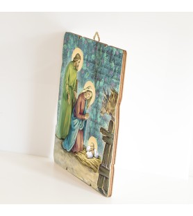 Quadro in legno sagomato stile vintage della Natività
