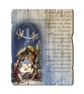 Quadro in legno sagomato stile vintage della Natività