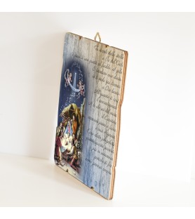 Quadro in legno sagomato stile vintage della Natività