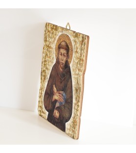 Quadro in legno sagomato stile vintage di San Francesco del Cimabue