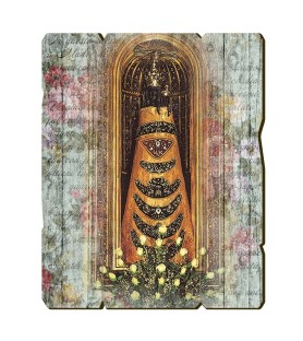 Quadro in legno sagomato stile vintage della Madonna di Loreto