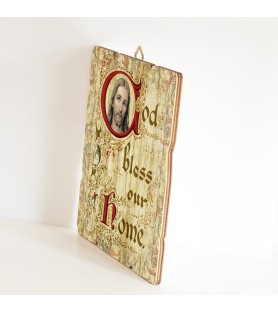Quadro in legno sagomato stile vintage di Gesù