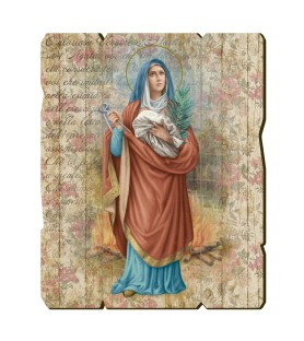 Quadro in legno sagomato stile vintage di Sant'Agata