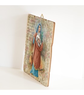 Quadro in legno sagomato stile vintage di Sant'Agata