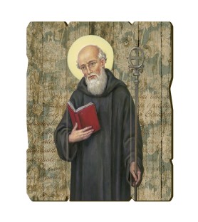 Quadro in legno sagomato stile vintage di San Benedetto