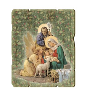 Quadro in legno sagomato stile vintage della Natività