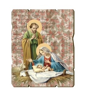 Quadro in legno sagomato stile vintage della Natività