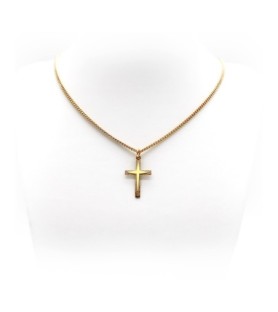 Collana con croce in Argento 925 e finitura placcata in oro 16 Kt