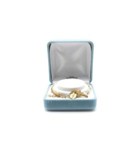 Bracciale rosario in argento 925 placcato in oro con cristalli trasparenti