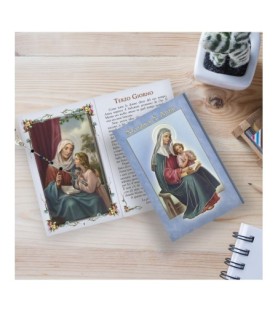 Opuscolo di 24 pagine con la novena a Sant'Anna, illustrazioni a colori e rosario in vetro incluso
