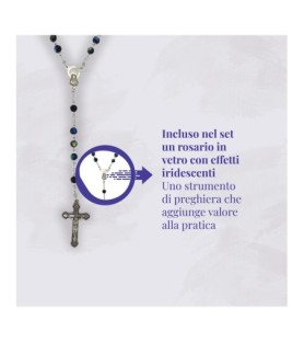 Opuscolo di 24 pagine con la novena a Sant'Antonio, illustrazioni a colori e rosario in vetro incluso