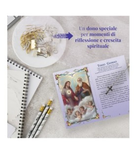 Opuscolo di 24 pagine con la novena a Gesù Misericordioso, illustrazioni a colori e rosario in vetro incluso