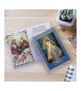 Opuscolo di 24 pagine con la novena a Gesù Misericordioso, illustrazioni a colori e rosario in vetro incluso