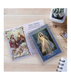 Opuscolo di 24 pagine con la novena a Gesù Misericordioso, illustrazioni a colori e rosario in vetro incluso