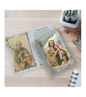 Opuscolo di 24 pagine con la novena a San Giuseppe, illustrazioni a colori e rosario in vetro incluso