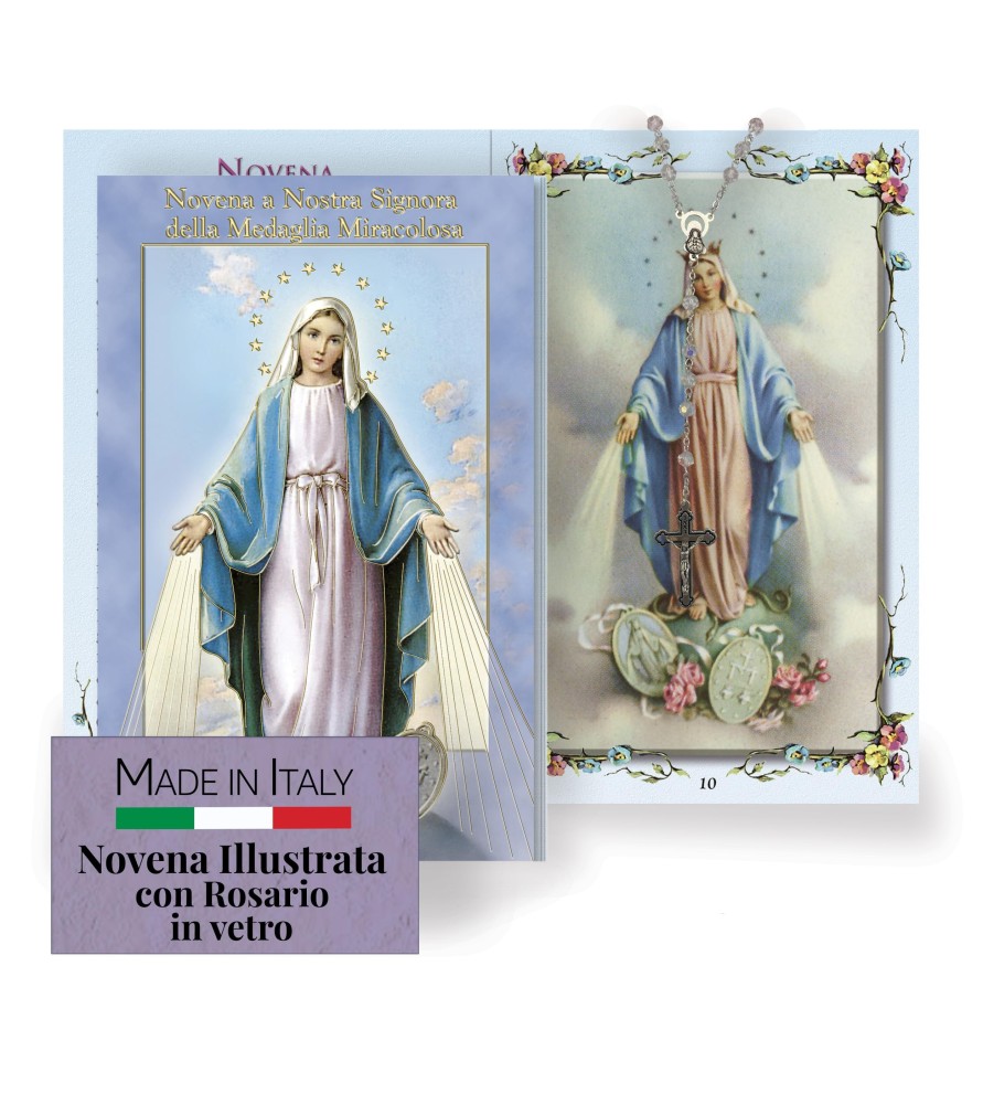 Opuscolo di 24 pagine con la novena a Nostra Signora Miracolosa, illustrazioni a colori e rosario in vetro incluso Opuscolo di 24 pagine con la novena a Nostra Signora Miracolosa, illustrazioni a colori e rosario in vetro incluso