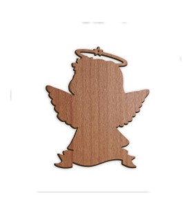 Decorazione natalizia per albero con angioletto che tiene in mano una stellina -Formato 15 x 15 Cm