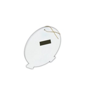 Decorazione natalizia da appendere in resina porcellanata con Gesù Bambino di Vicentini -Formato 10 x 9.5 x 1 Cm