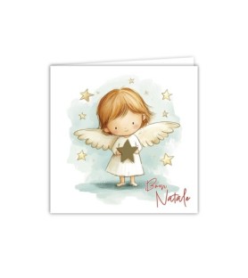 Confezione da 12Biglietti augurali assortiti in oro digitale con busta in carta riciclata kraft -Formato 15 x 15 Cm