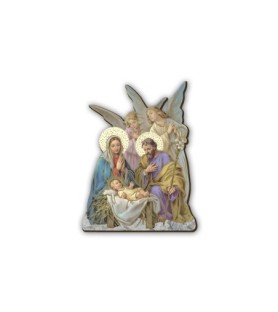 Magnete sagomato raffigurante la Sacra Famiglia della serie Messias -Formato 4 x 6 x 1 Cm