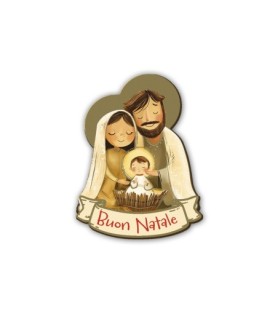 Magnete sagomato raffigurante la Sacra Famiglia -Formato 4 x 6 x 1 Cm