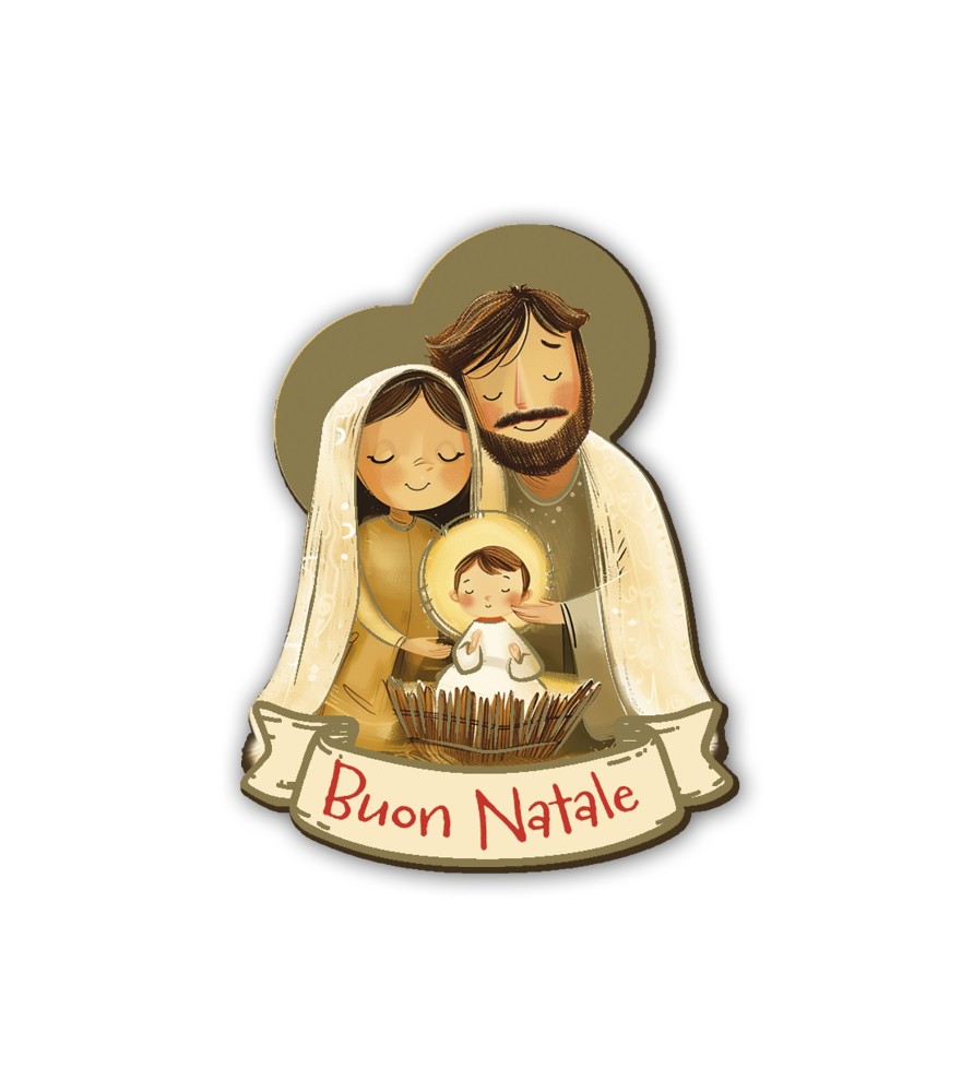 Magnete sagomato raffigurante la Sacra Famiglia -Formato 4 x 6 x 1 Cm