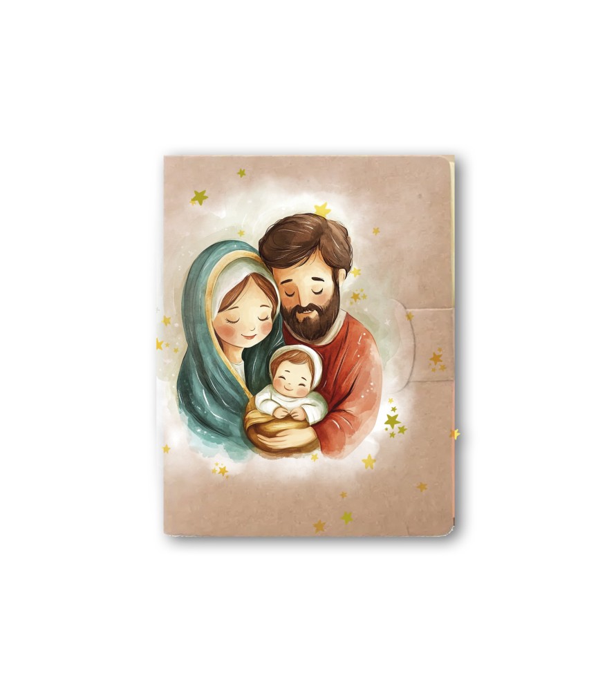 Notepad con segnapagine adesivi raffigurante la Sacra Famiglia -Formato 17 x 9.5 x 1 Cm