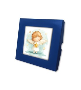 Piastrella con angioletto 10 x 10 cm in scatola regalo -Formato 10 x 10 x 1.8 Cm