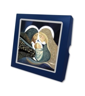 Piastrella 20x20 cm con Sacra Famiglia in versione moderna in scatola regalo -Formato 20 x 20 Cm